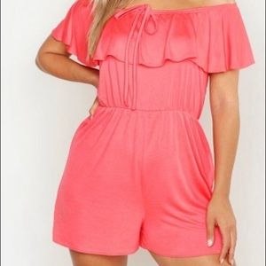 Plus Bardot Tie Detail Romper 🌸✨